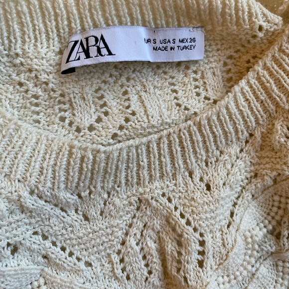 Zara Beige Crochet Knit Top - Picture 6 of 7